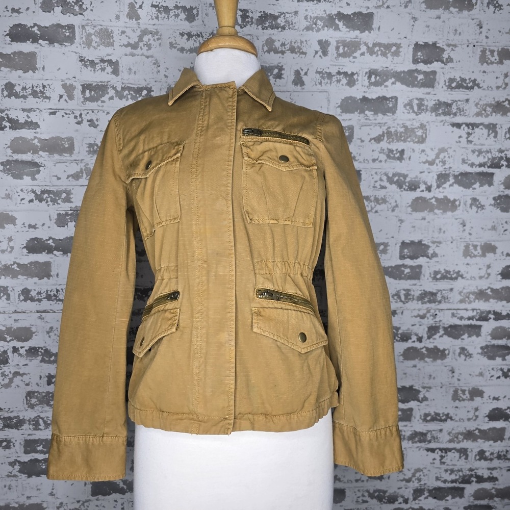 J Crew Jacket Womens XS Camel Brown Adventure Safari Field Classic Twill Chino